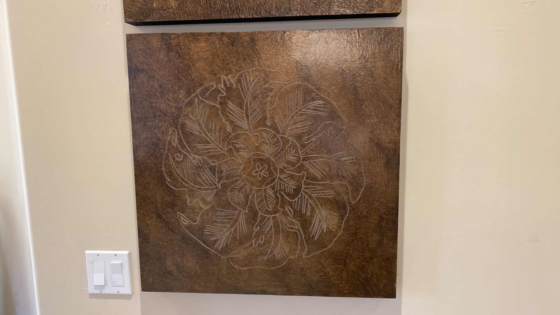 Photo 1 of PAIR OF DECORATIVE LINE FLORAL ARTWORK 23 1/2” x 23 1/2”