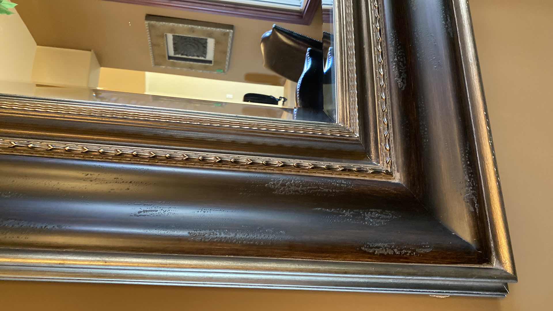 Photo 1 of ORNATE FRAMED BEVELED MIRROR 42” x 56”