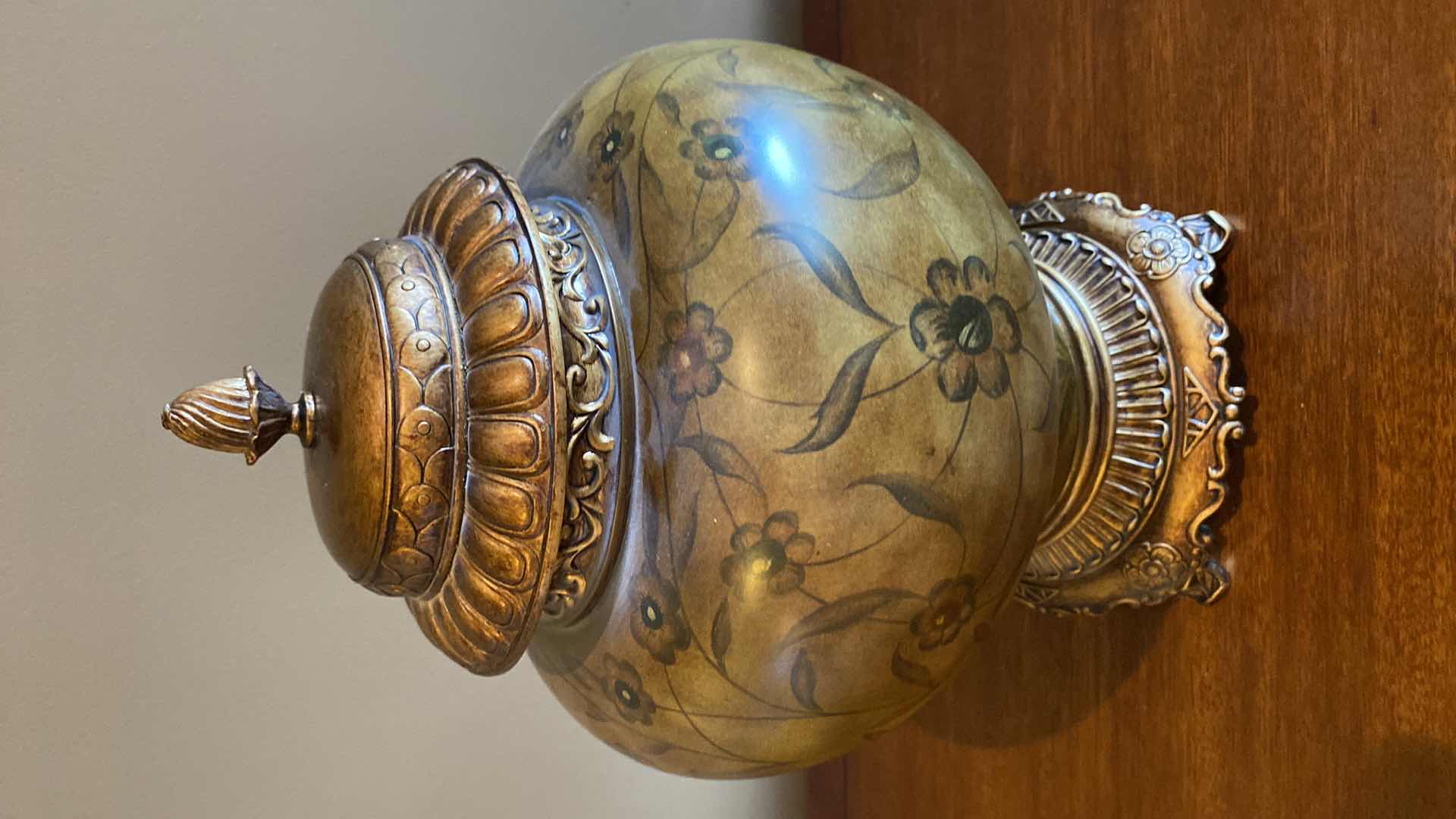 Photo 1 of DECORATIVE CERAMICS URN WITH LID 10” x 14 1/2”