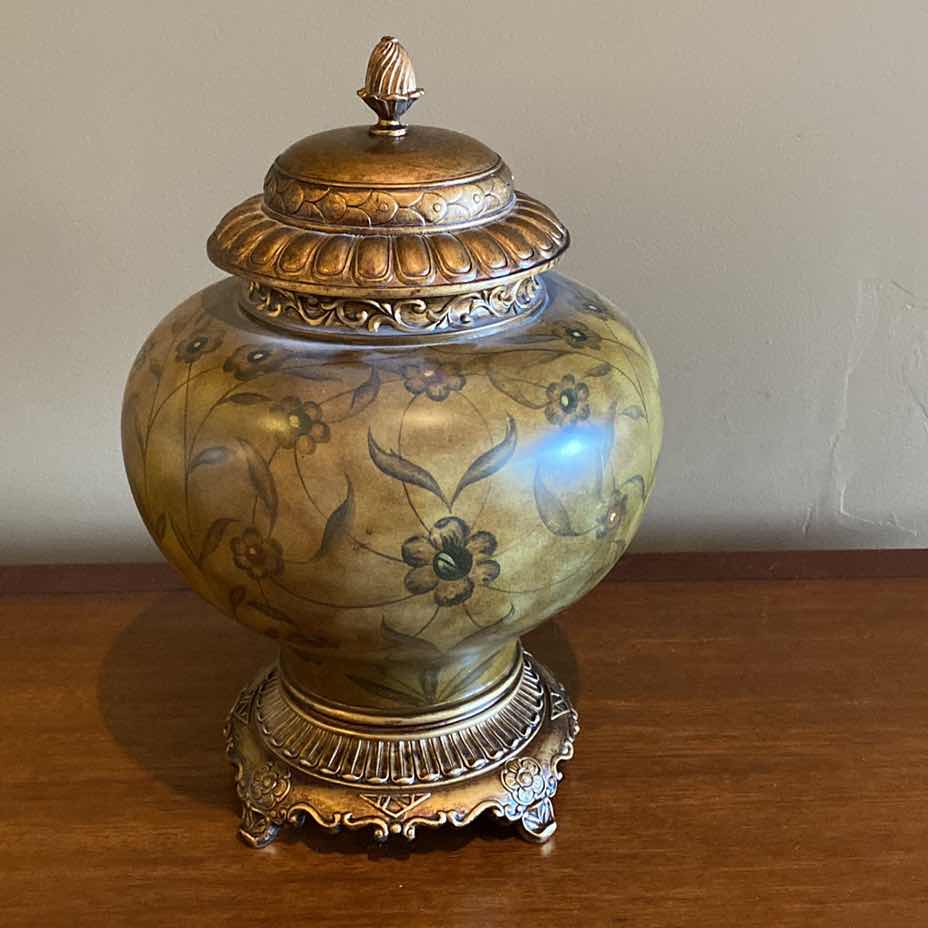 Photo 1 of DECORATIVE CERAMICS URN WITH LID 10” x 14 1/2”