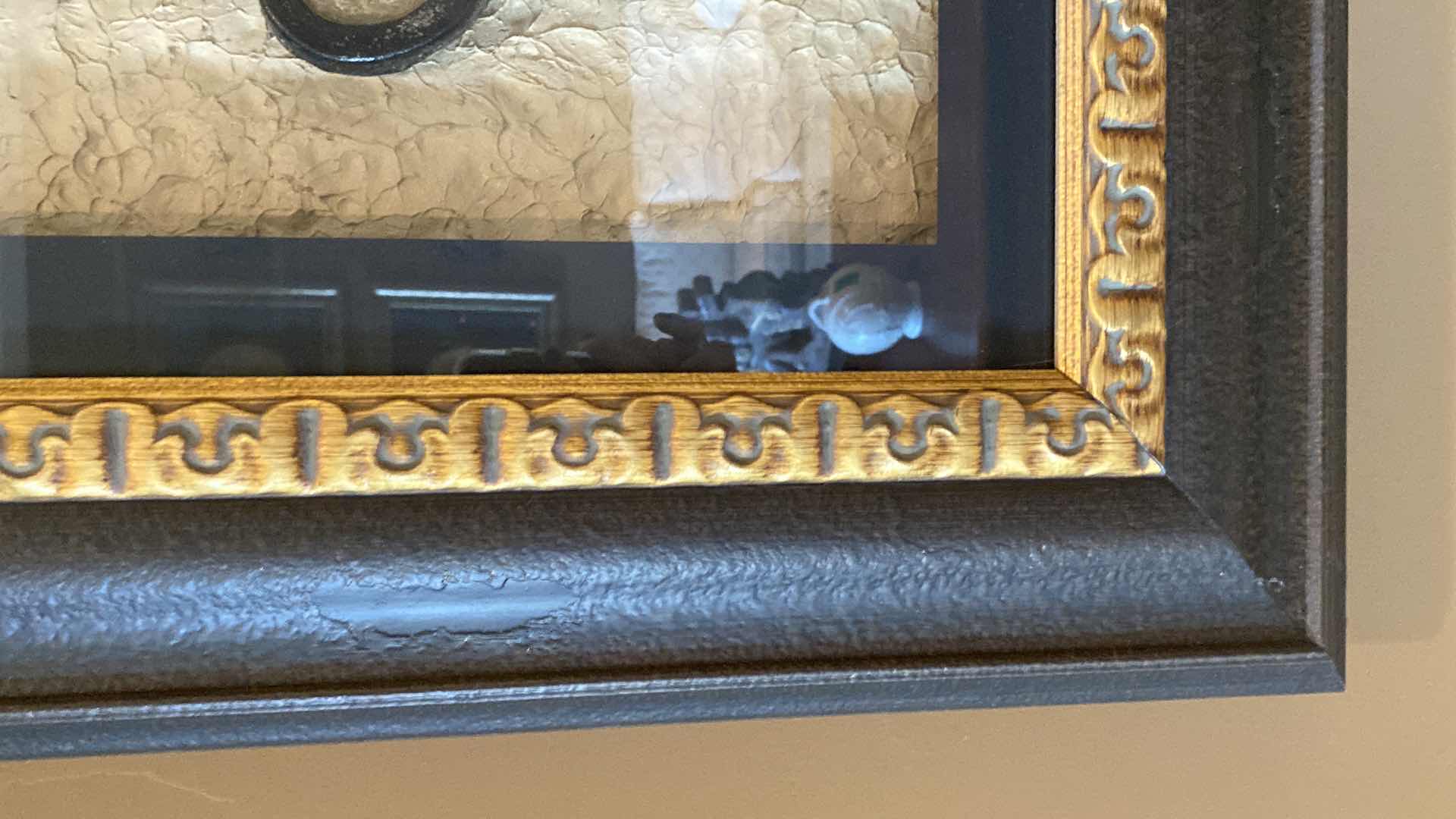 Photo 1 of FRAMED IRON PLAQUE IN SHADOW BOX ARTWORK 43” x 43”