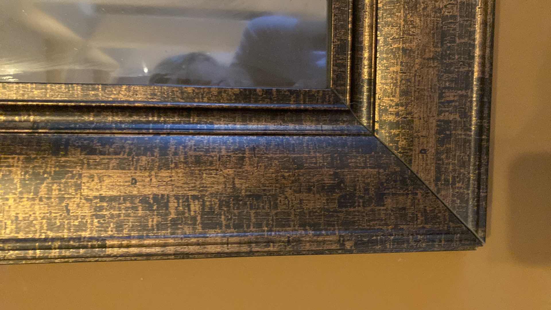 Photo 1 of WOOD FRAMED METAL GEOMETRIC ARTWORK 33” x 35”