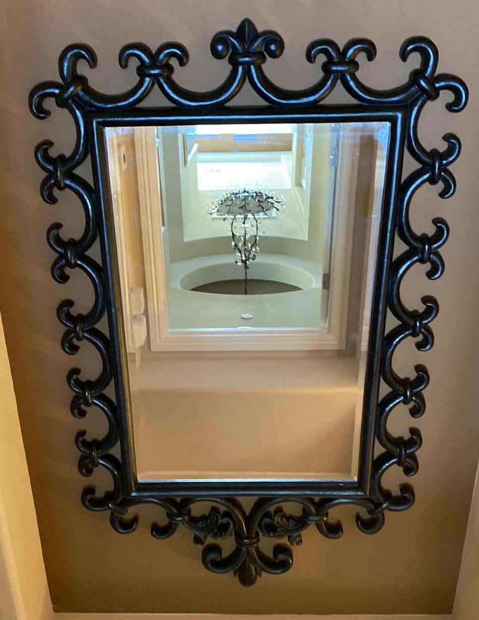 Photo 1 of BLACK RESIN FRAMED BEVELED MIRROR 35” x 56”