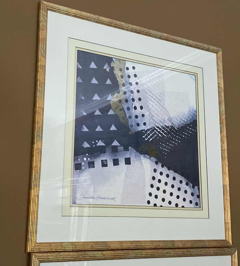 Photo 1 of GOLD RESIN FRAMED ABSTRACT ARTWORK 28” x 28”