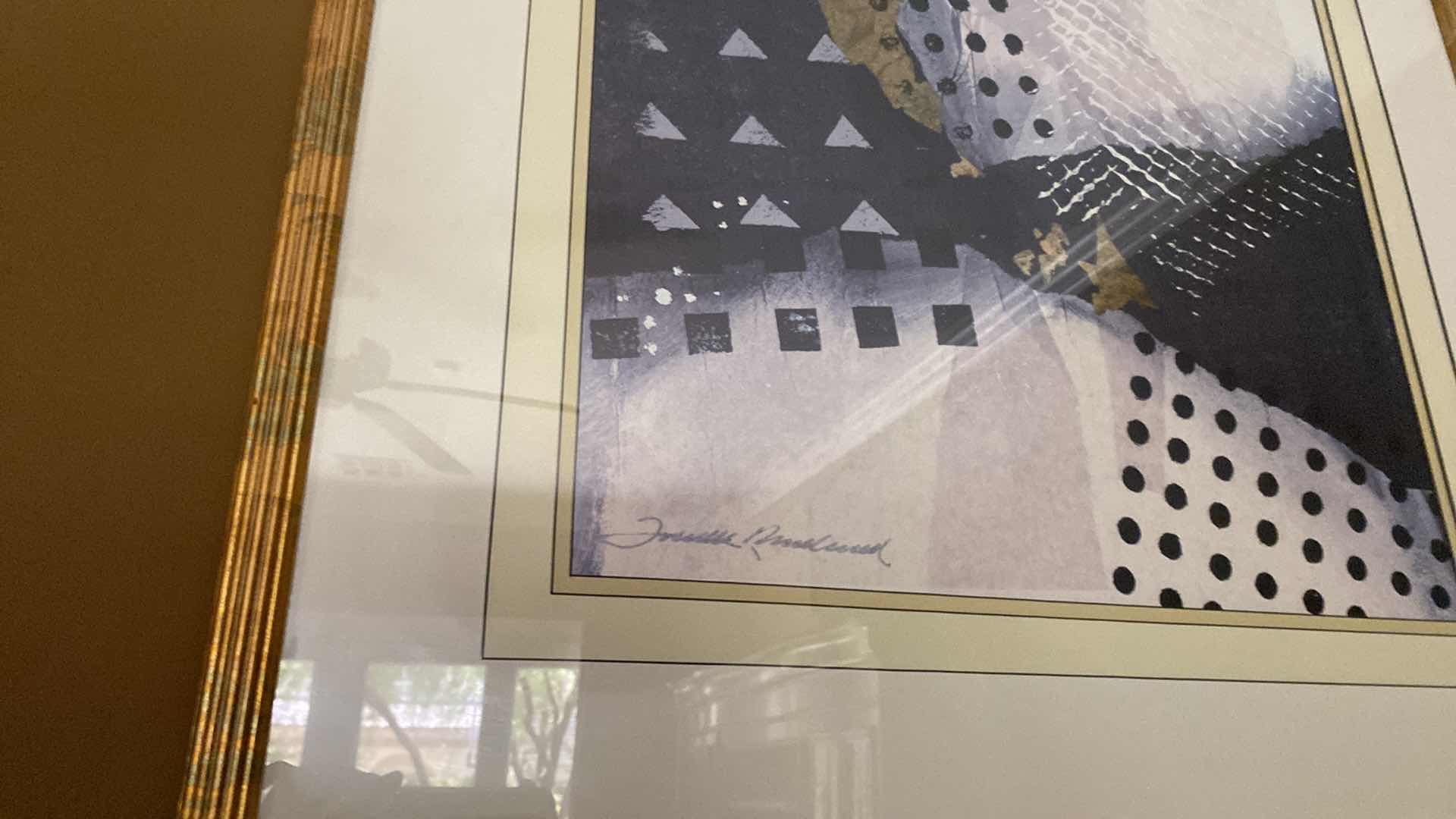 Photo 1 of GOLD RESIN FRAMED ABSTRACT ARTWORK 28” x 28”