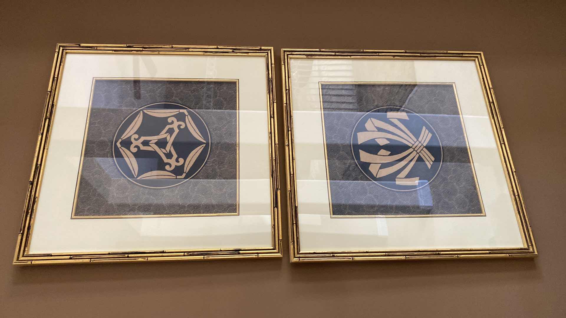 Photo 1 of PAIR OF FRAMED ASIAN INSPIRED PRINTS ARTWORK 21 1/2” x 21 1/2”