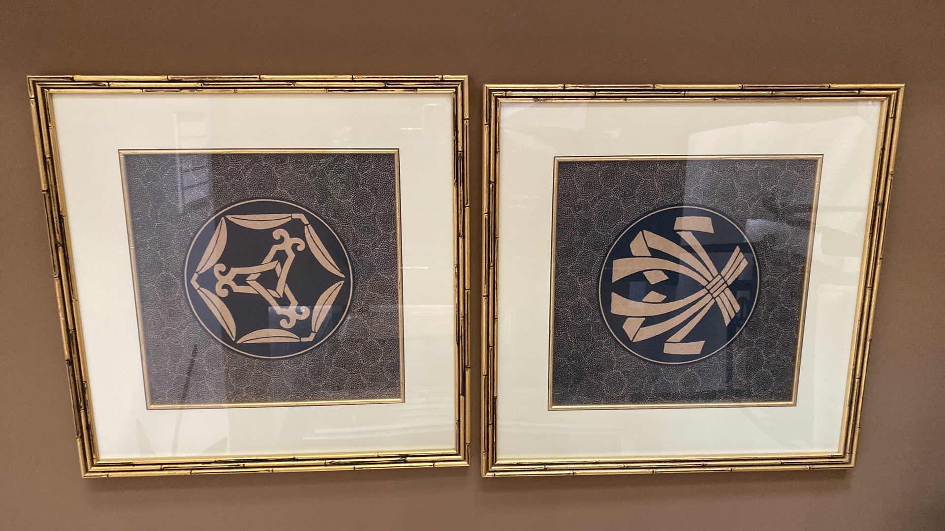 Photo 1 of PAIR OF FRAMED ASIAN INSPIRED PRINTS ARTWORK 21 1/2” x 21 1/2”