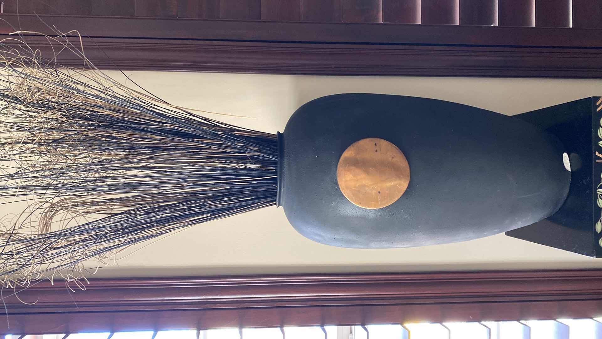 Photo 1 of BLACK ASIAN INSPIRED VASE H 24” NOT INCLUDING FLORALS