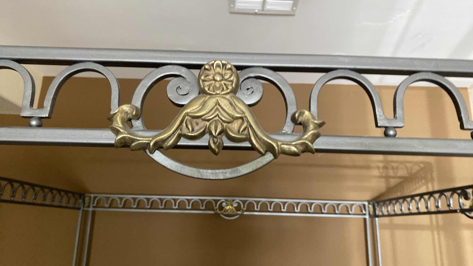 View 5 of CANOPY BED FRAME W WROUGHT & BRASS ACCENTS (FITS CAL-KING) 86” X 78” H 83”