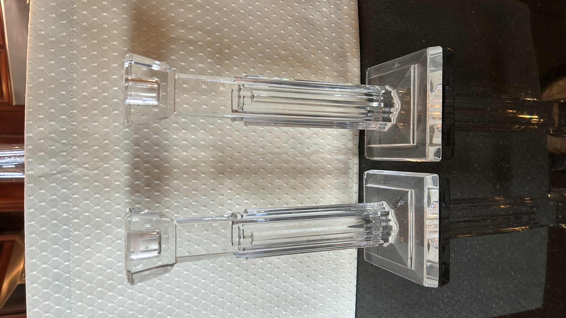 Photo 2 of CRYSTAL CANDLE HOLDERS AND VASE