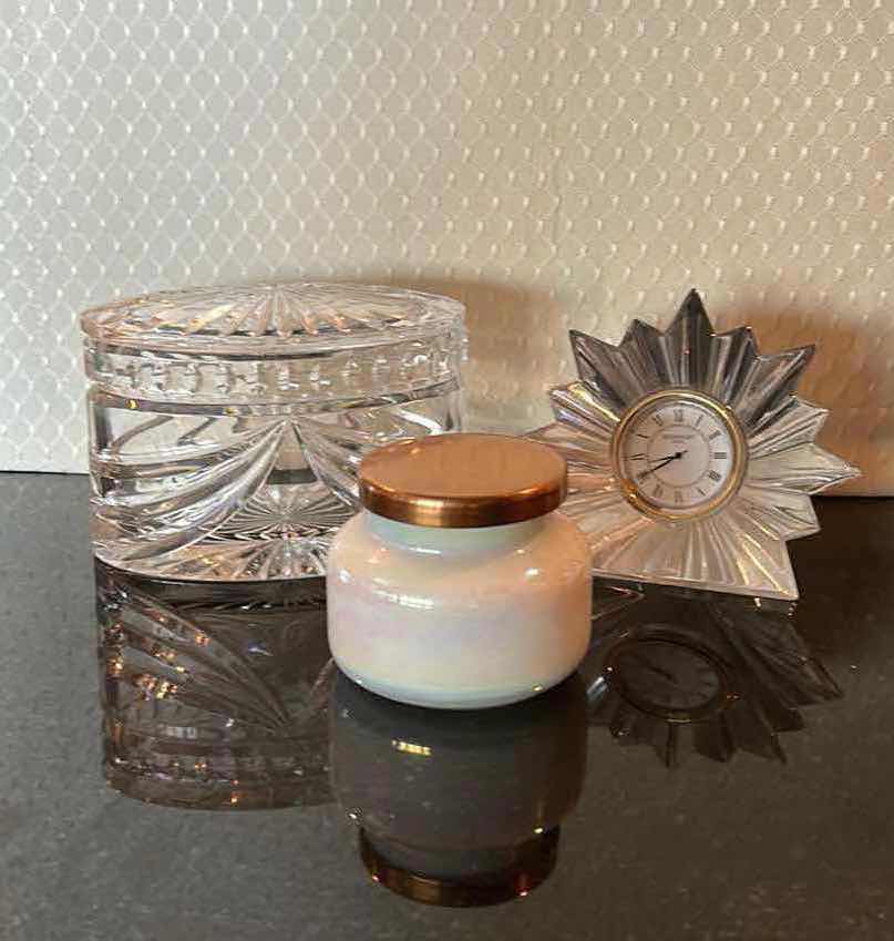 Photo 1 of CRYSTAL BOX, CLOCK AND CANDLE