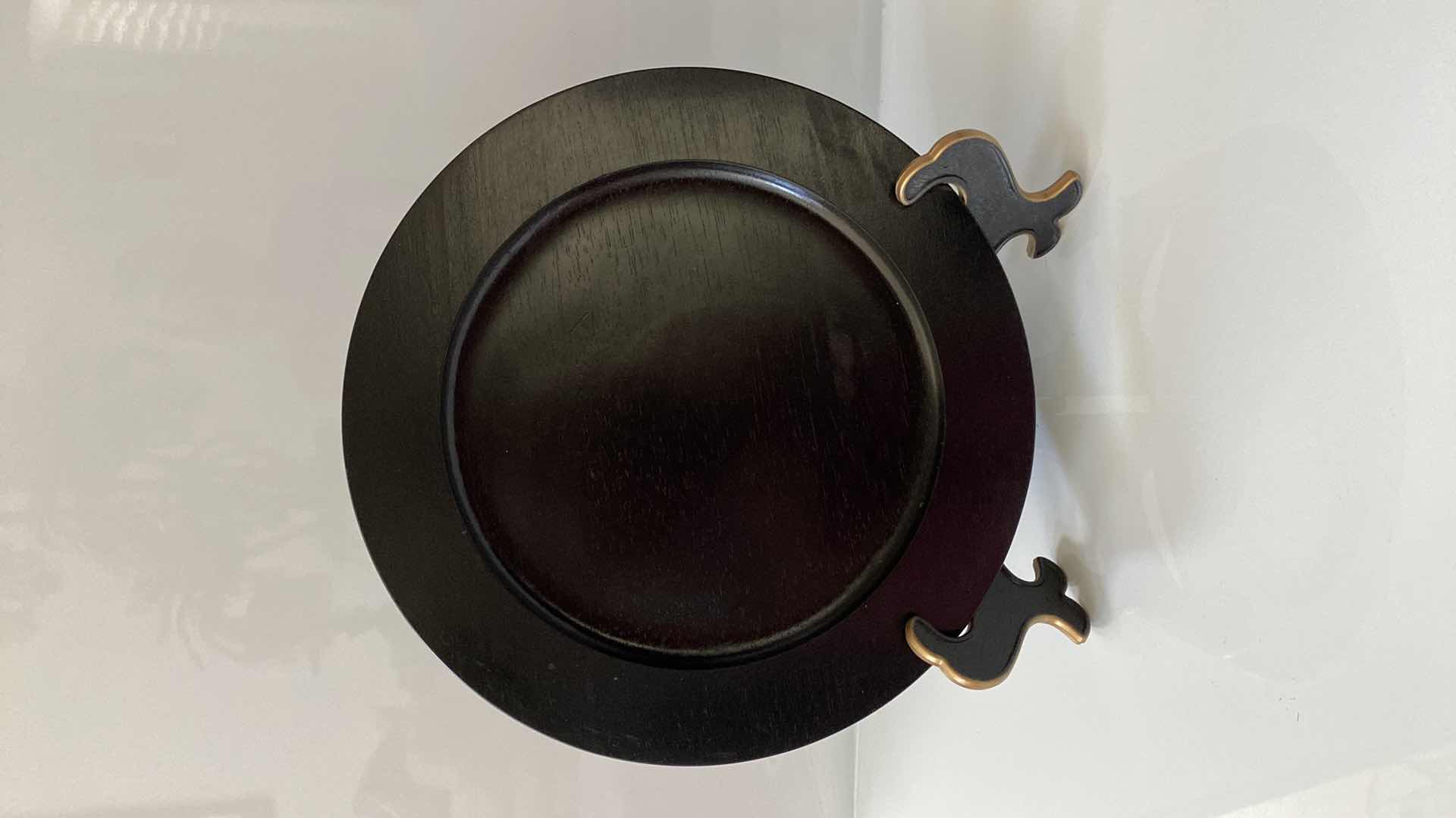 Photo 1 of 6 BLACK WOOD CHARGER PLATES 13”