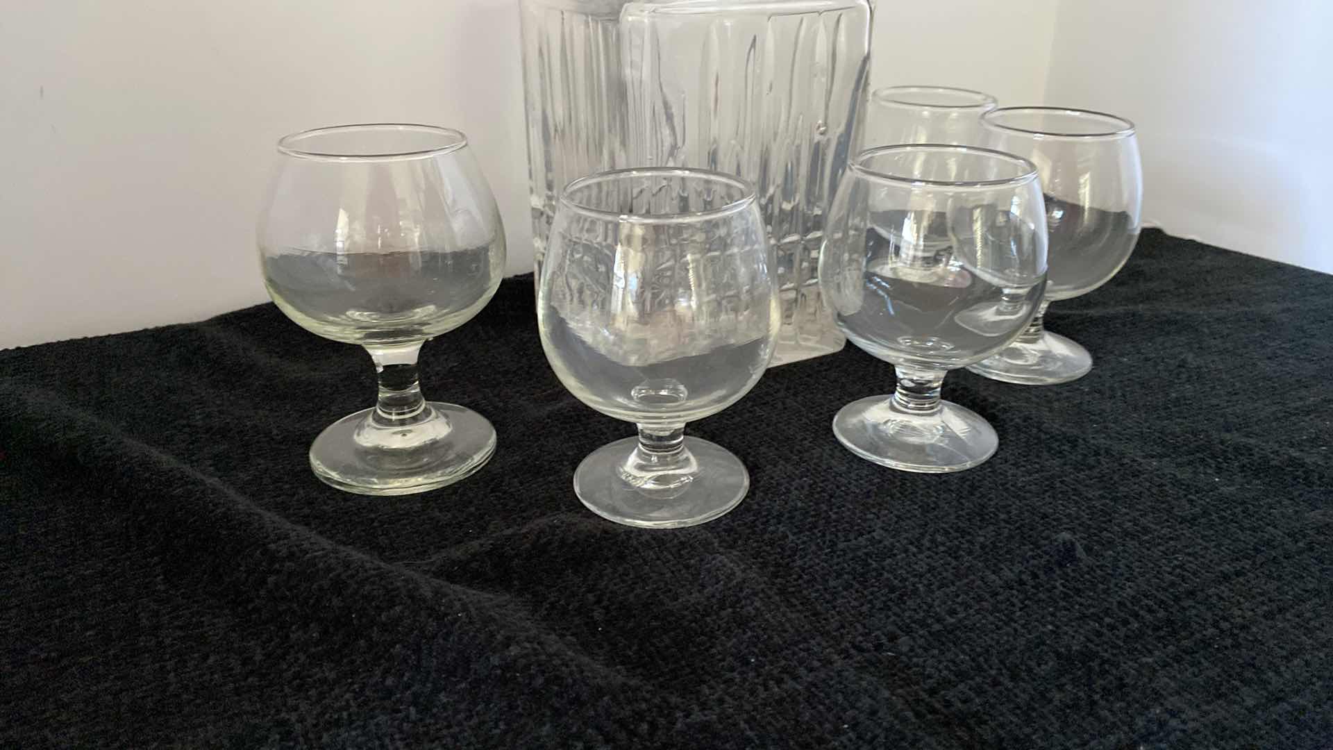 Photo 1 of CRYSTAL DECANTER WITH 5 BRANDY GLASSES