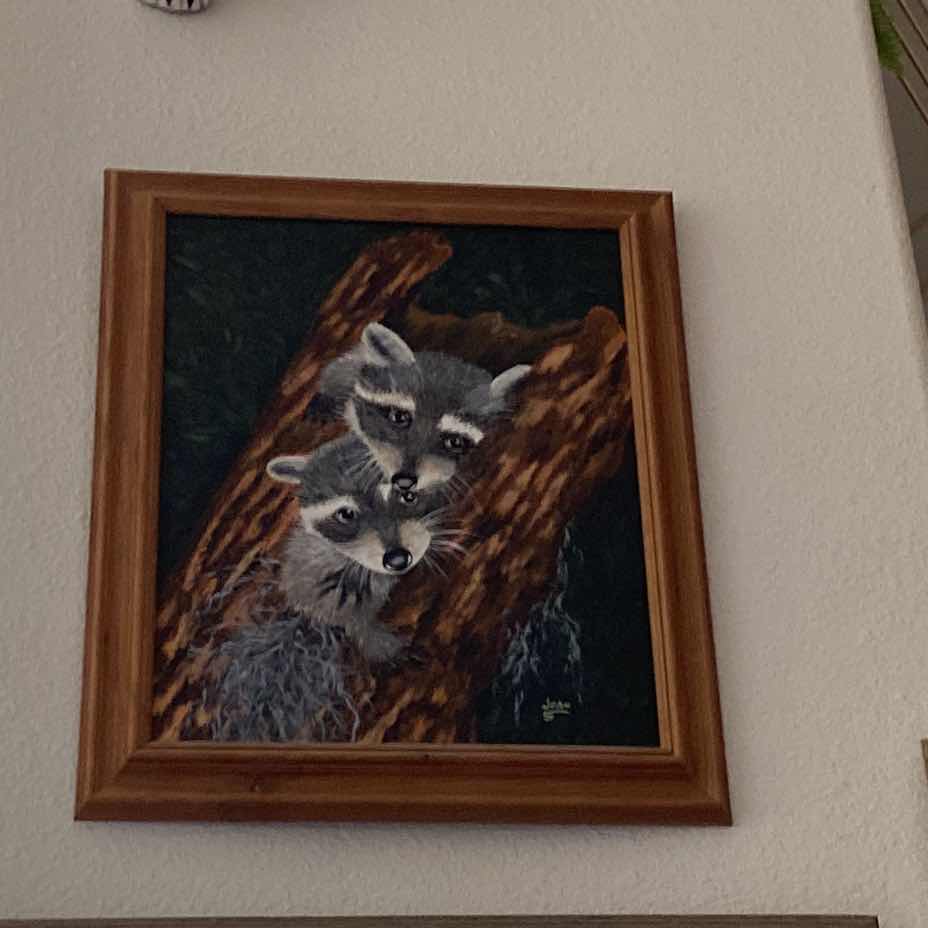 Photo 1 of 3 ANIMALS ON CANVAS ARTWORK LARGEST 23” x 26”