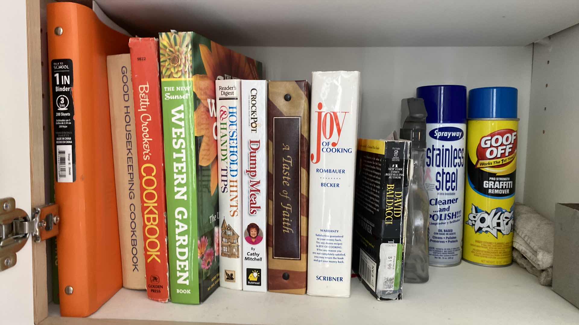 Photo 1 of CONTENTS OF KITCHEN CABINET COOK BOOKS