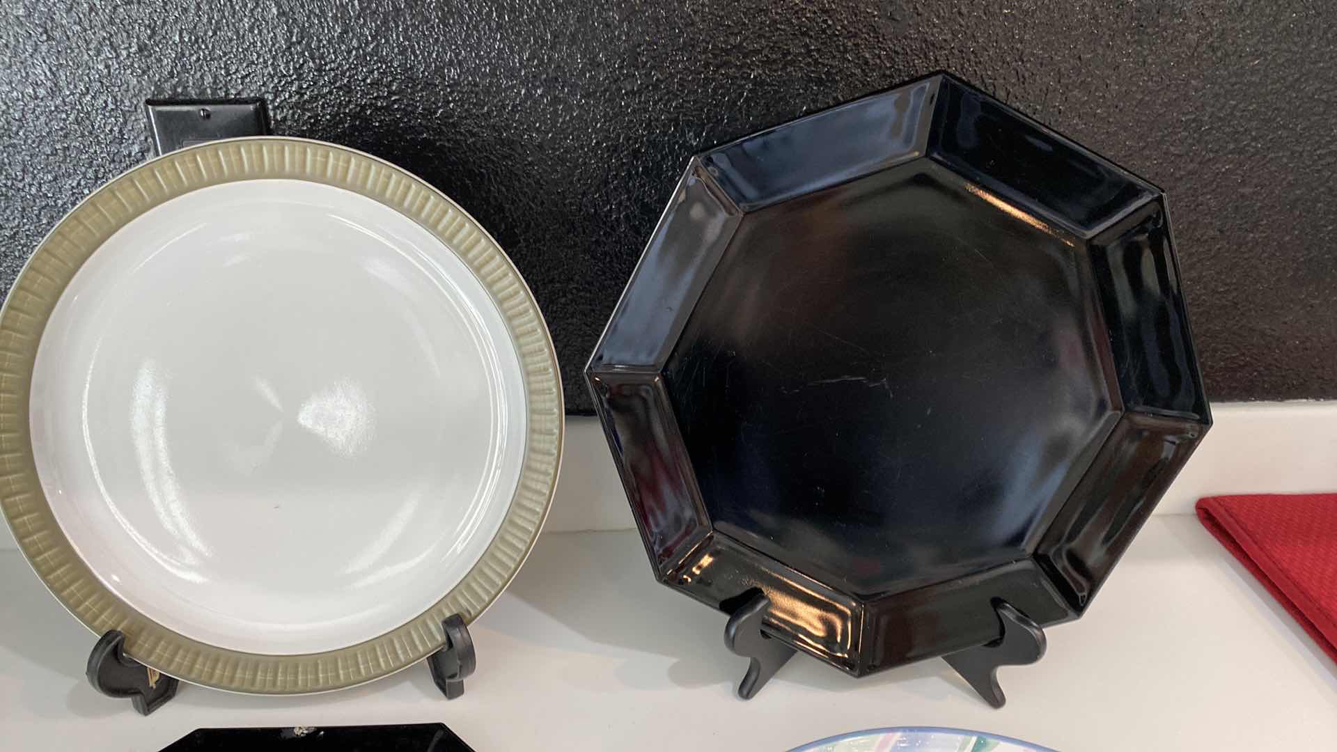 Photo 1 of CONTENTS OF KITCHEN CABINET SHELF - PLATTERS CERAMIC