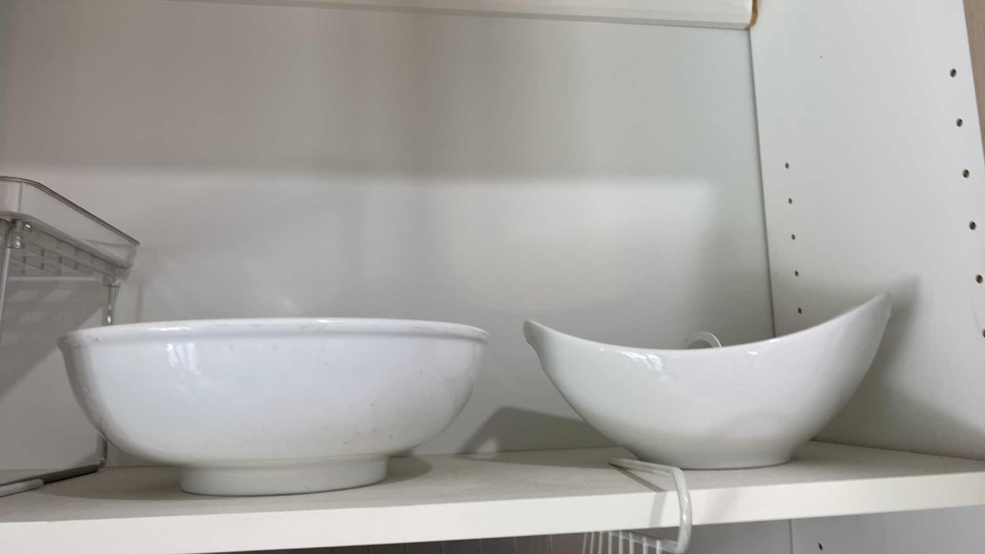 Photo 1 of CONTENTS OF KITCHEN CABINET - ASSORTED DISHES GLASSES AND MORE