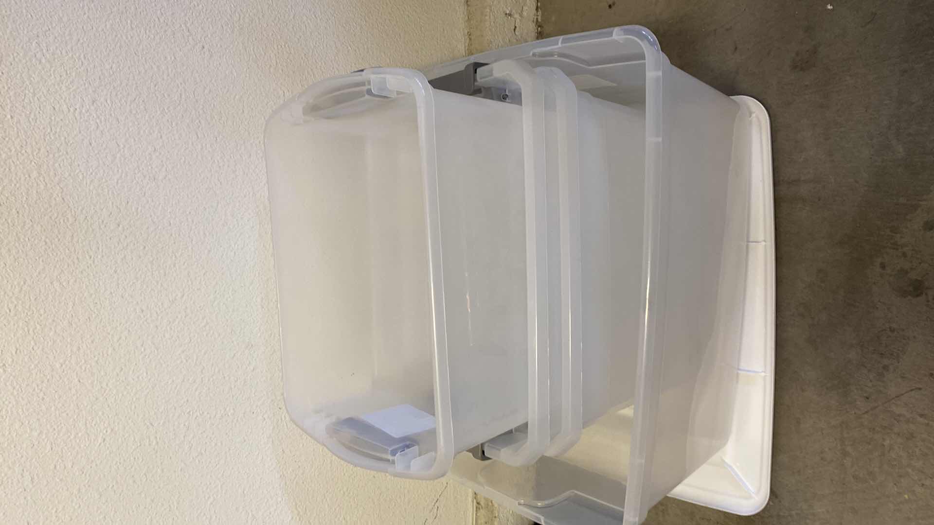 Photo 1 of 4 PLASTIC TOTES 1 LID