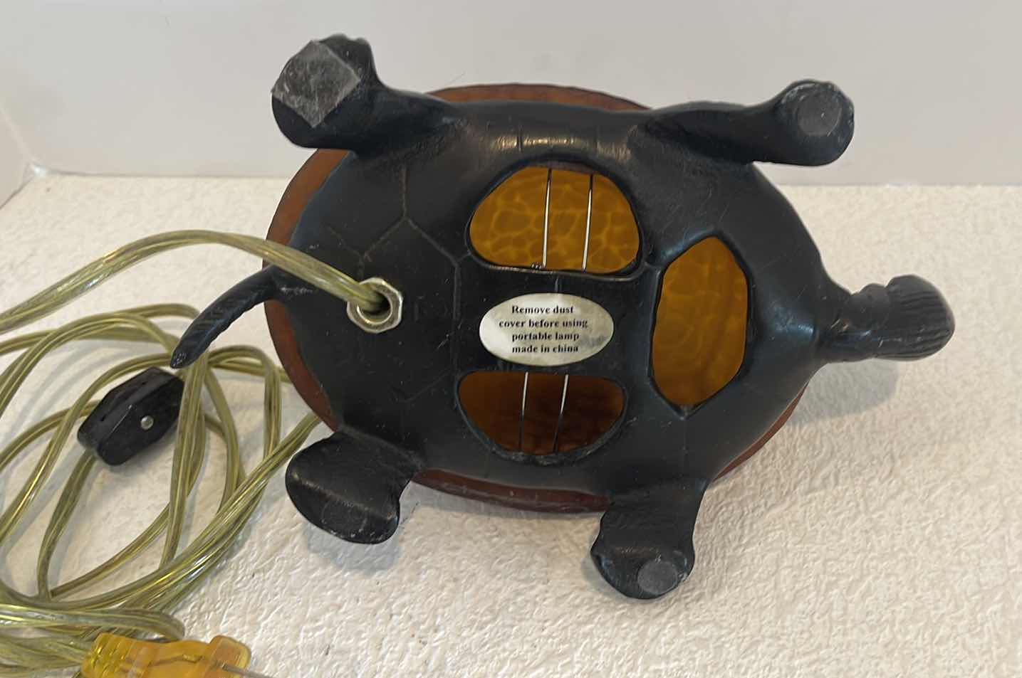 Photo 1 of AMBER GLASS TURTLE SHELL LAMP