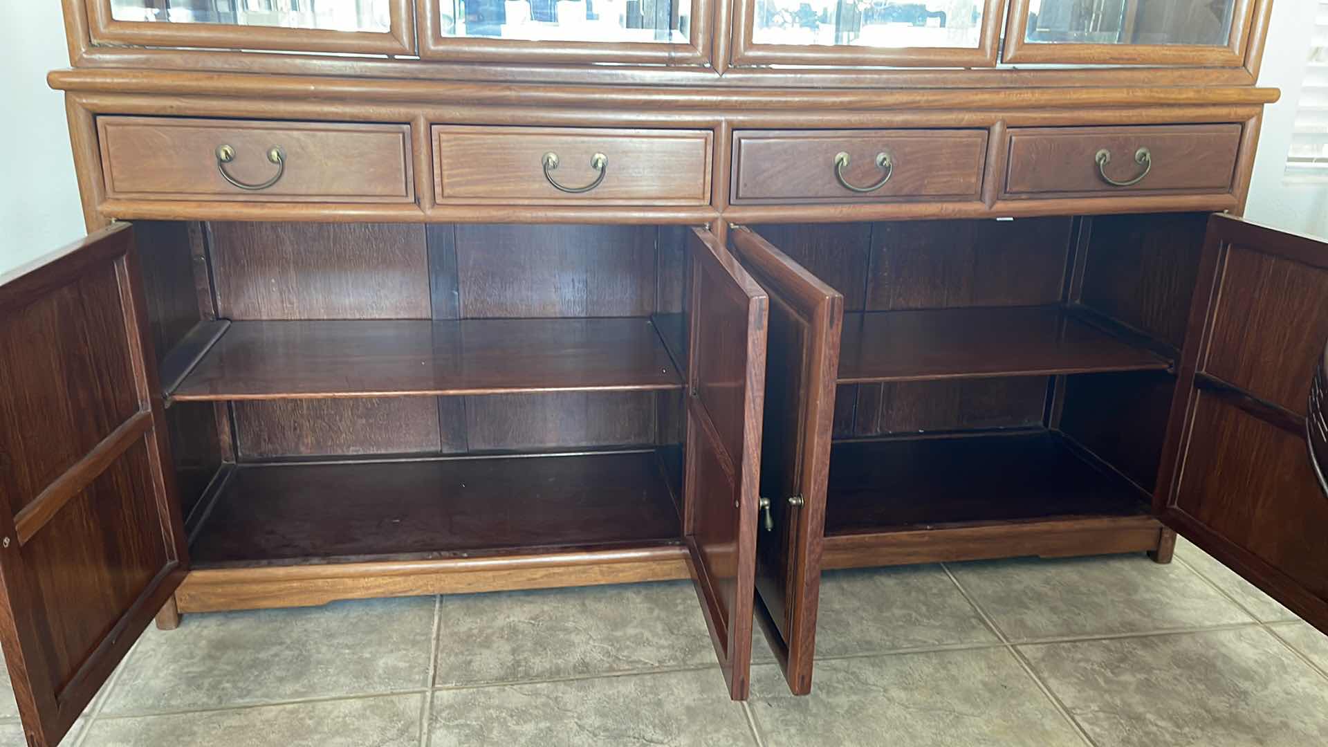 Photo 1 of CHINA DISPLAY CABINET LIGHTED WITH GLASS SHELVES 72” X 19” X H80”