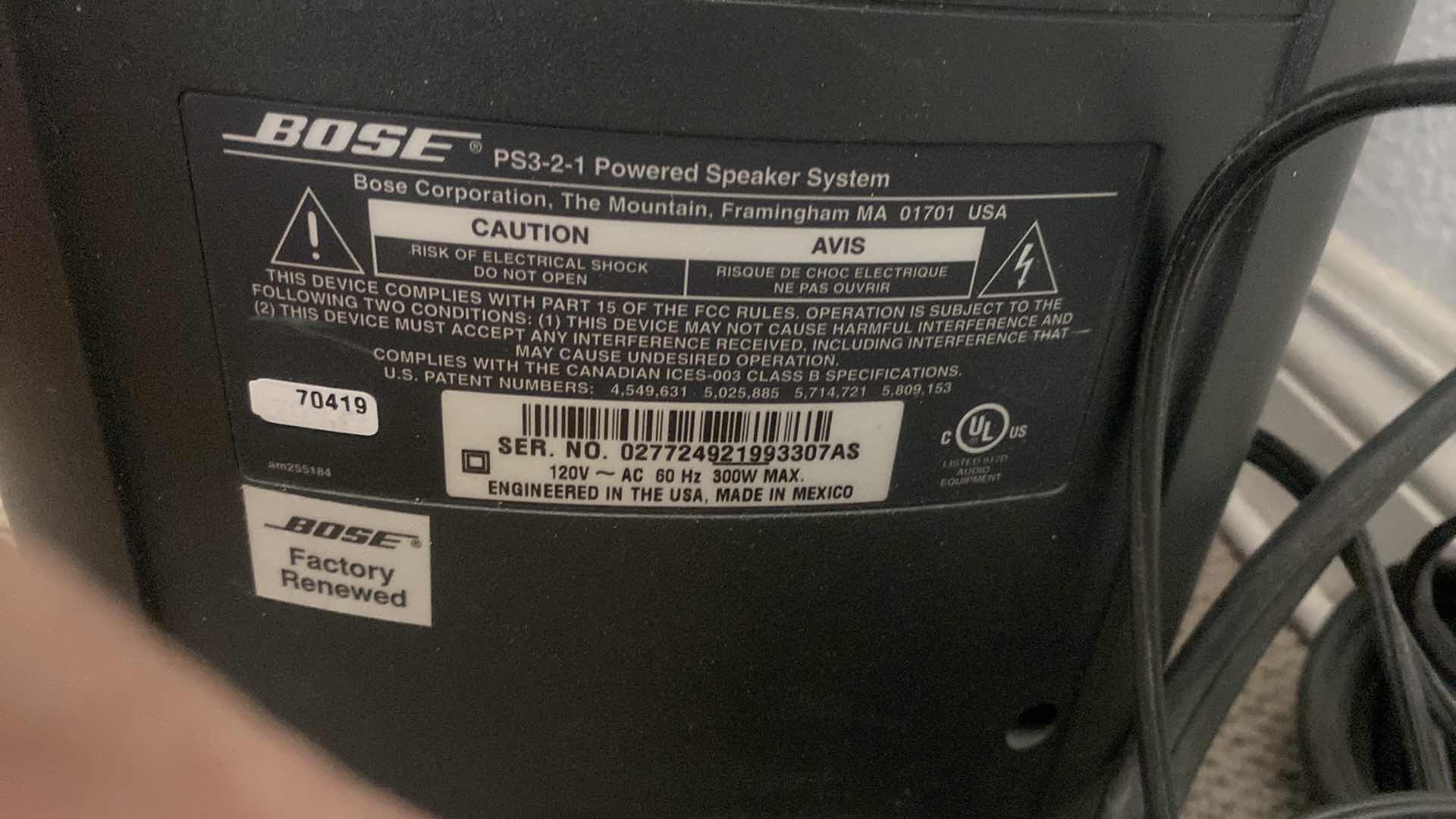 Photo 1 of BOSE MEDIA CENTER