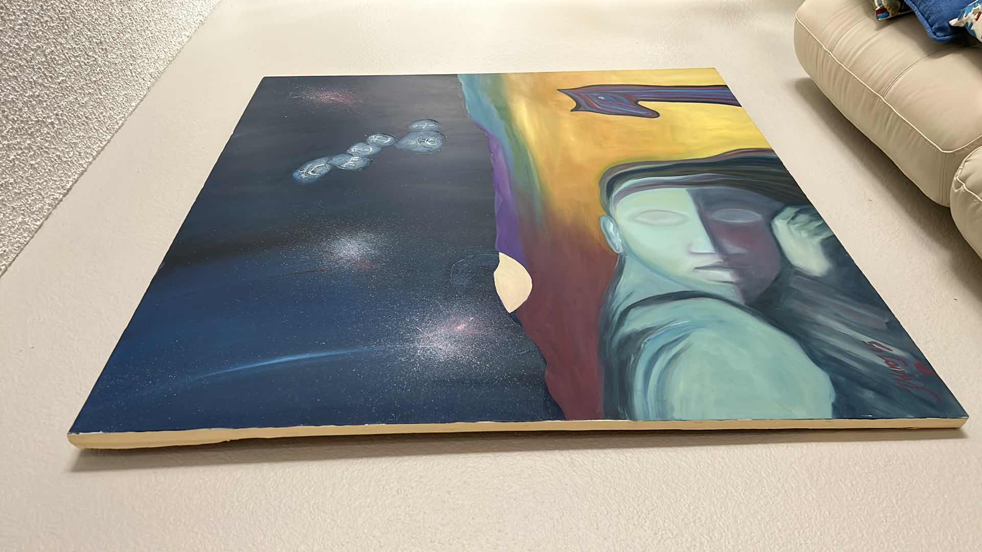 Photo 1 of OIL ON CANVAS , “DREAMSCAPE” SIGNED ARTWORK 46” x 46”