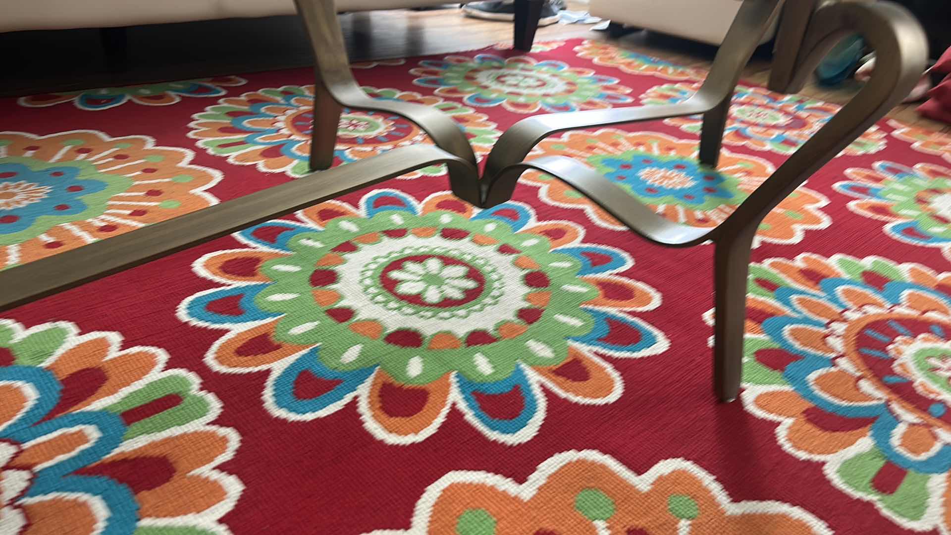 Photo 1 of GLASS TOP METAL COFFEE TABLE 56” x 35” x 18”