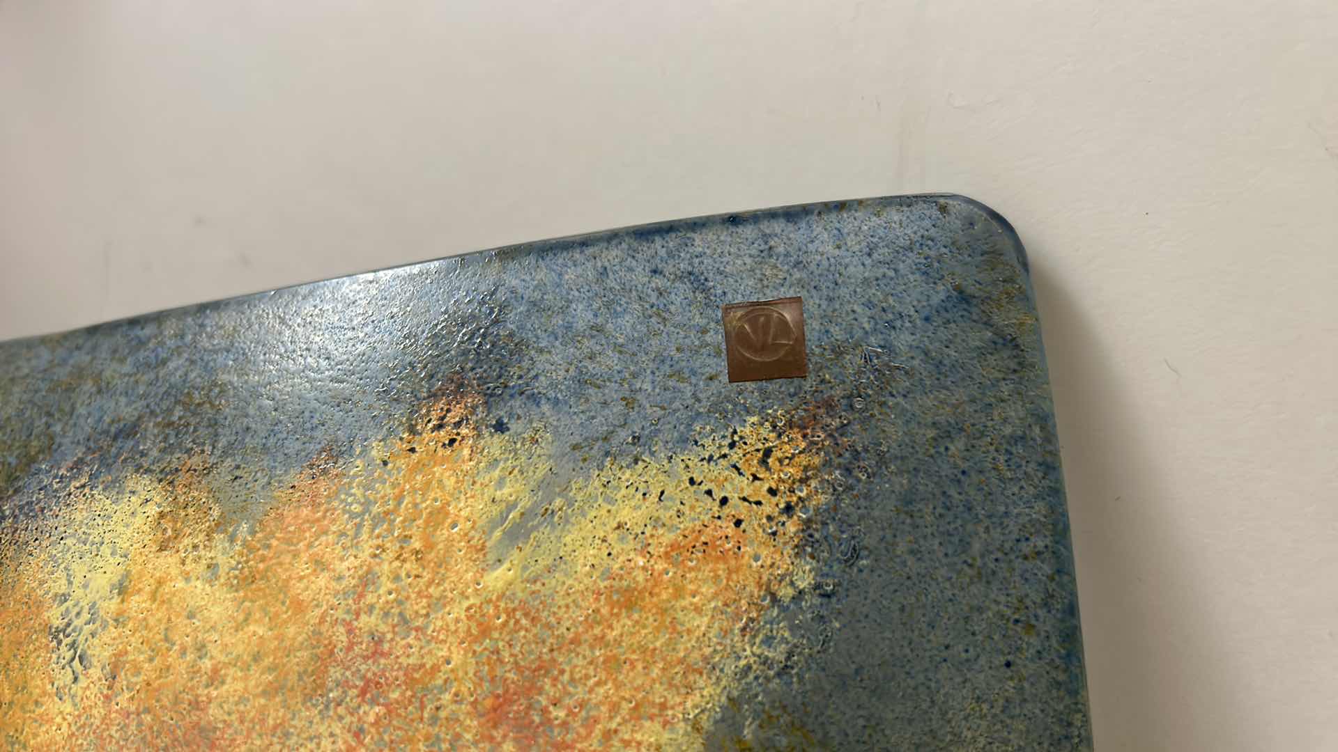 Photo 1 of PAINTED GLASS BOWL 13 1/2” x 13 1/2