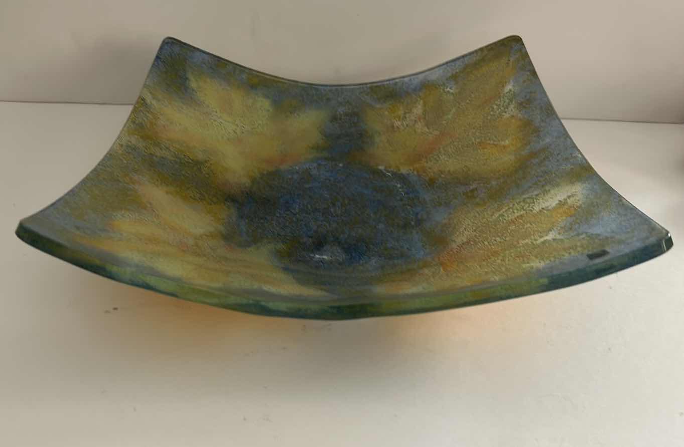 Photo 1 of PAINTED GLASS BOWL 13 1/2” x 13 1/2