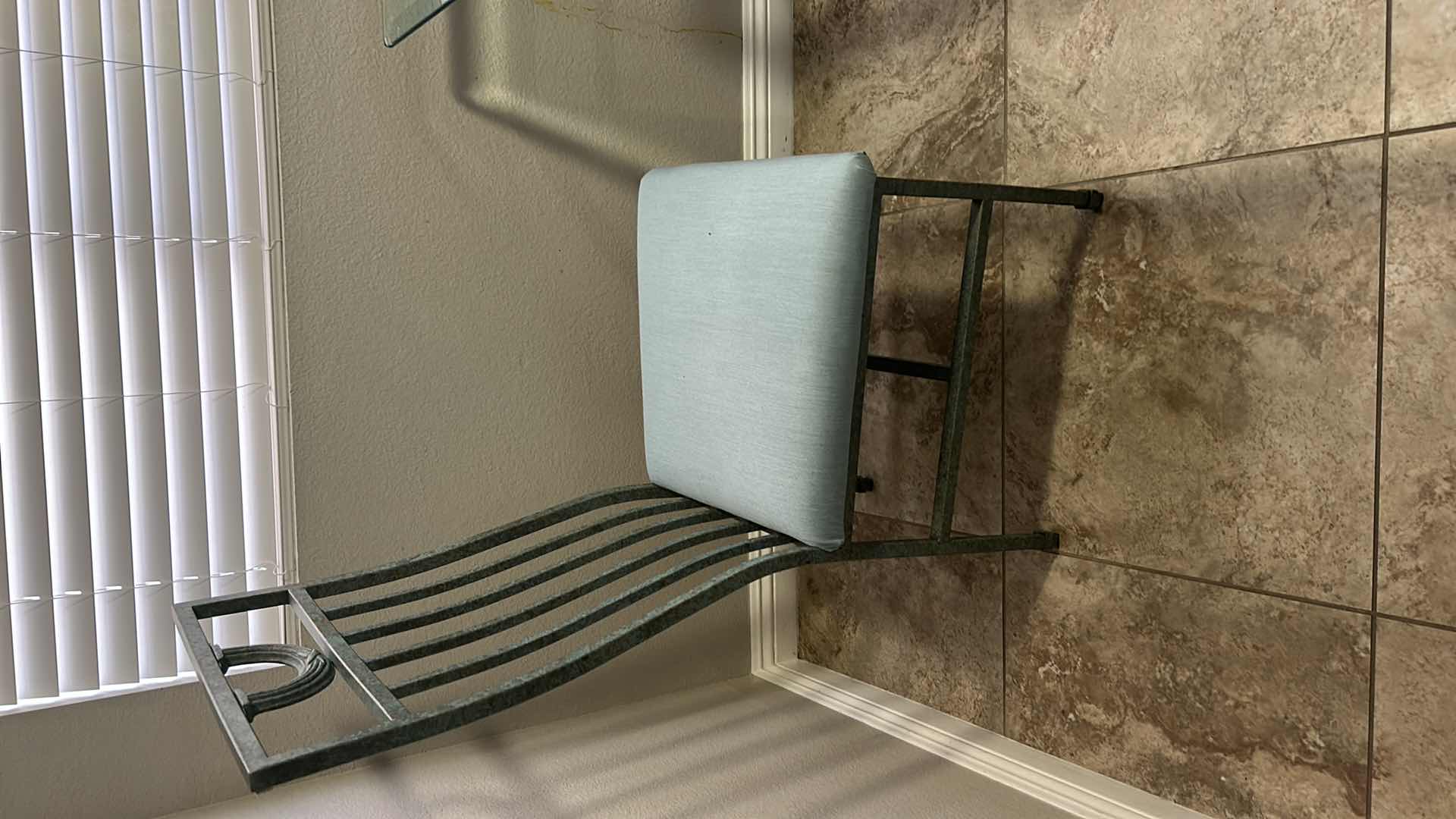 Photo 1 of METAL DINING ROOM TABLE WITH GLASS TOP AND 4 CHAIRS 42” x 6’ x H29.5”