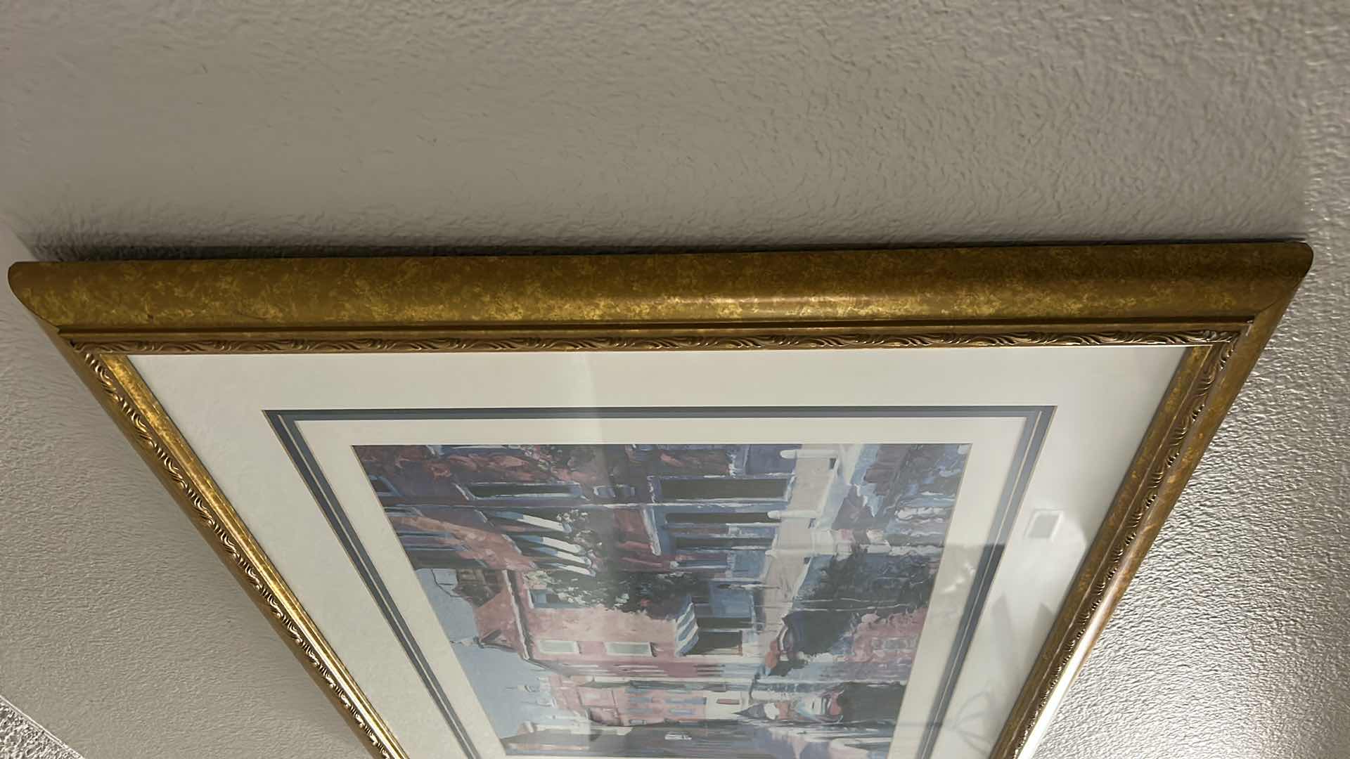 Photo 1 of GOLD FRAMED “LADY IN VENICE” WATERCOLOR PRINT ARTWORK 32” x 27”