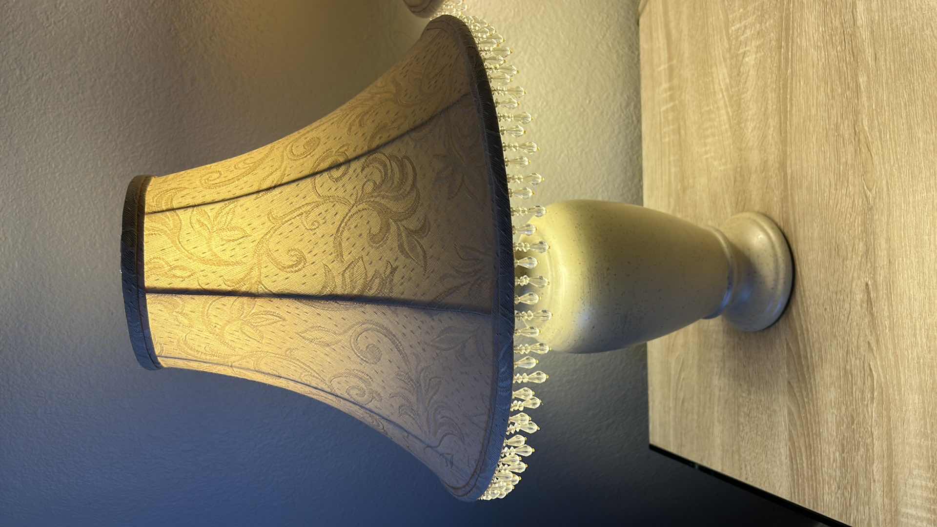 Photo 1 of 2 CREAM COLORED VASE STYLE TABLE LAMPS H24”