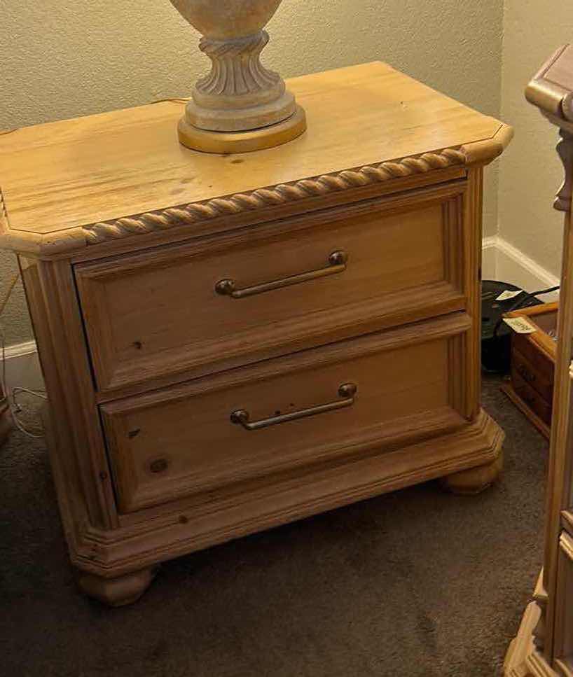 Photo 1 of RAW WOOD GRAIN 2 DRAWER NIGHTSTAND  28” x 19” x 24