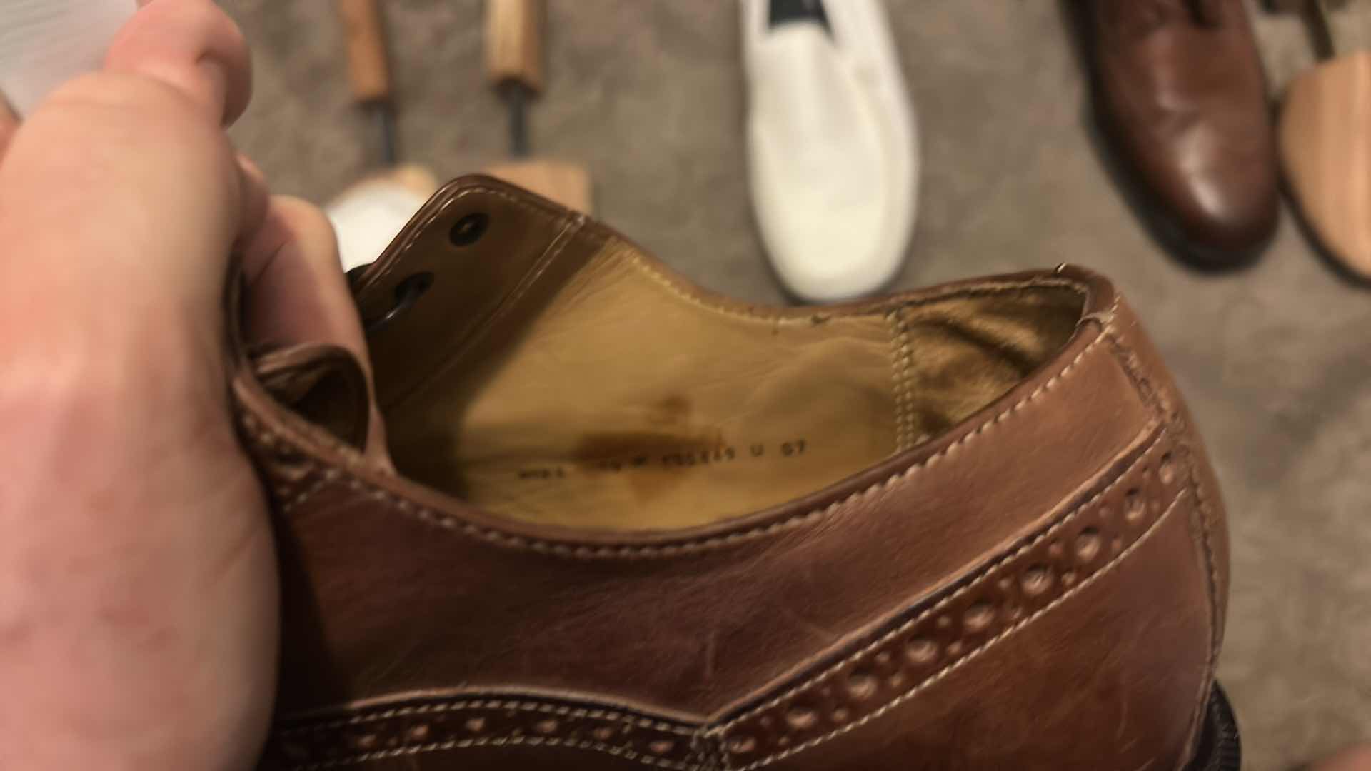 Photo 1 of 2 PAIRS OF MENS SHOES AND 5 SHOE STRETCHERS