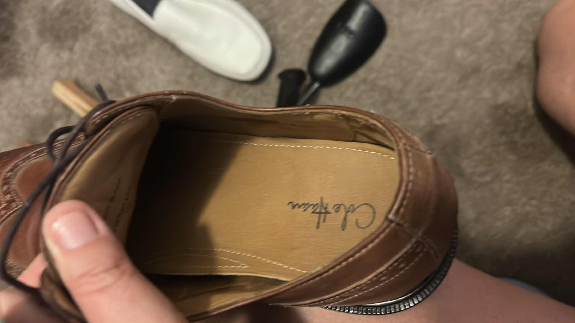 Photo 1 of 2 PAIRS OF MENS SHOES AND 5 SHOE STRETCHERS