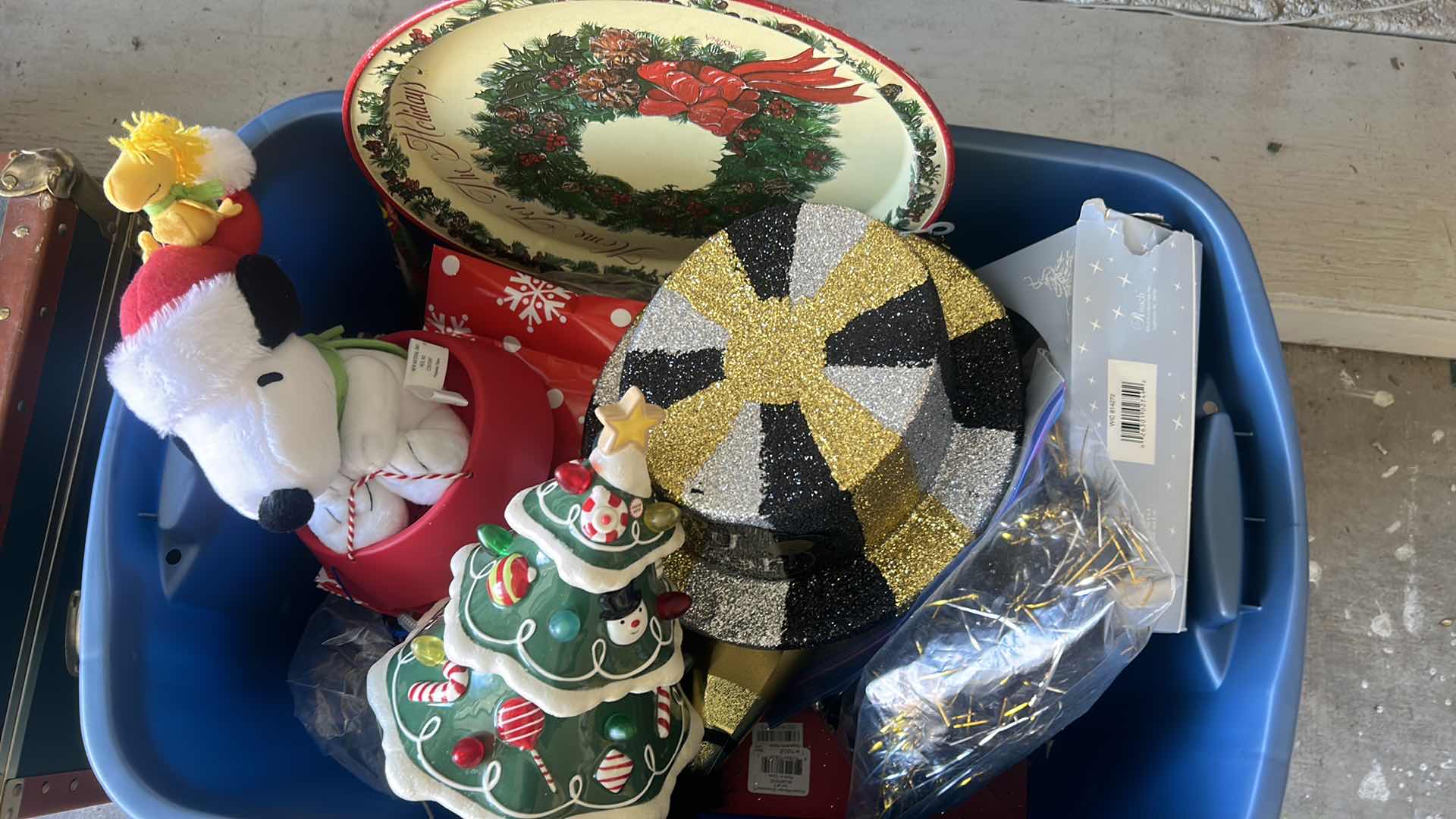 Photo 1 of TOTE FULL OF HOLIDAY DECOR