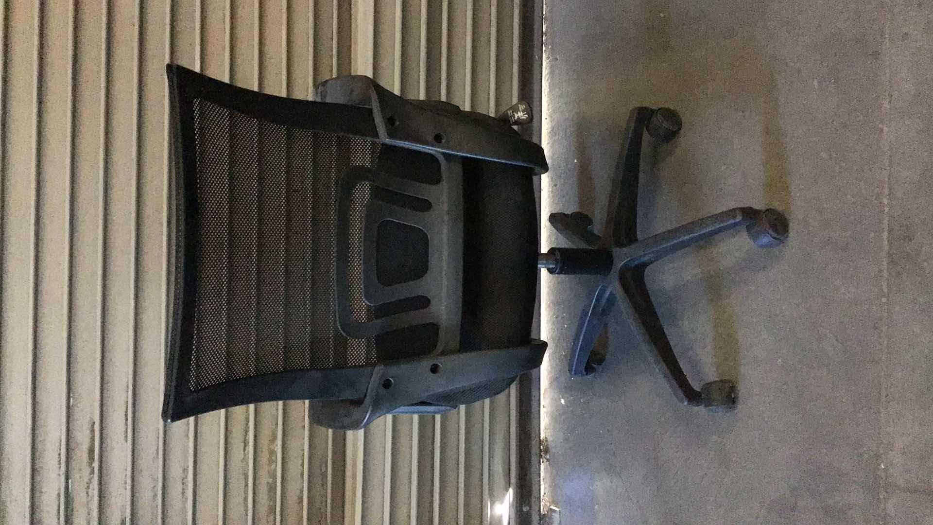 Photo 1 of MESH LUMBAR SUPPORT BLACK ROLLING OFFICE CHAIR 23” X 22” H38"