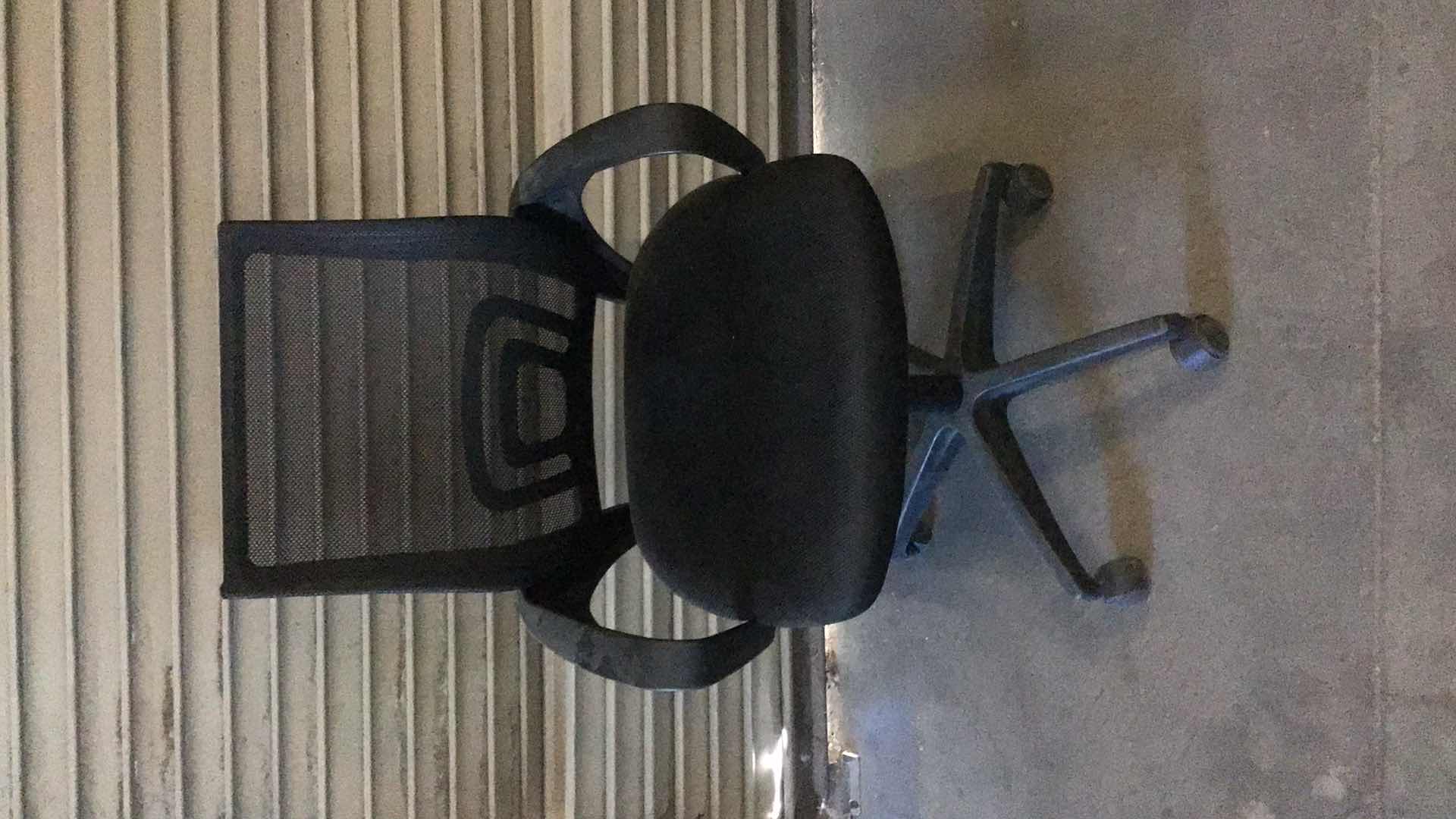 Photo 1 of MESH LUMBAR SUPPORT BLACK ROLLING OFFICE CHAIR 23” X 22” H38"