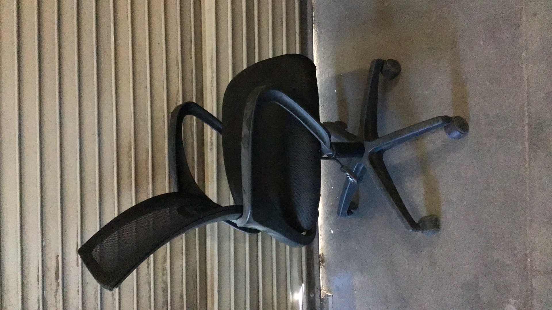 Photo 1 of MESH LUMBAR SUPPORT BLACK ROLLING OFFICE CHAIR 23” X 22” H38"