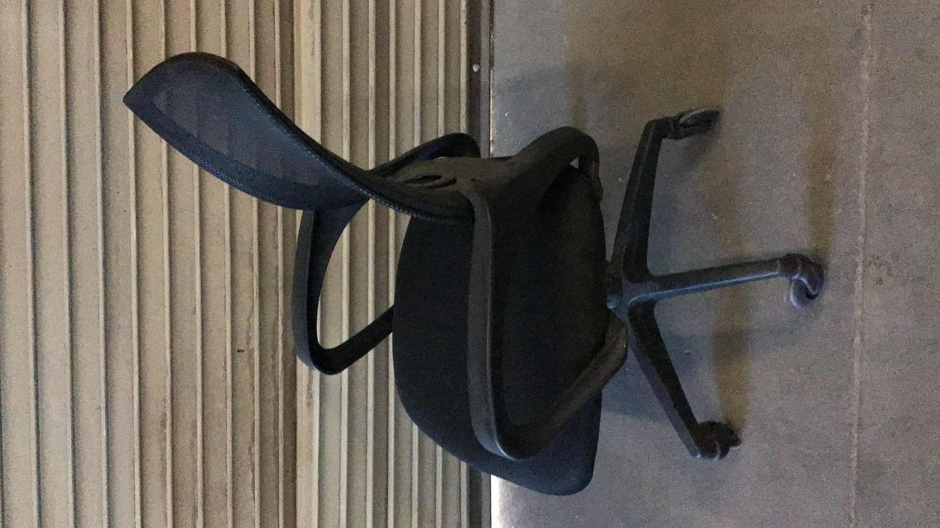 Photo 1 of MESH LUMBAR SUPPORT BLACK ROLLING OFFICE CHAIR 23” X 22” H38"