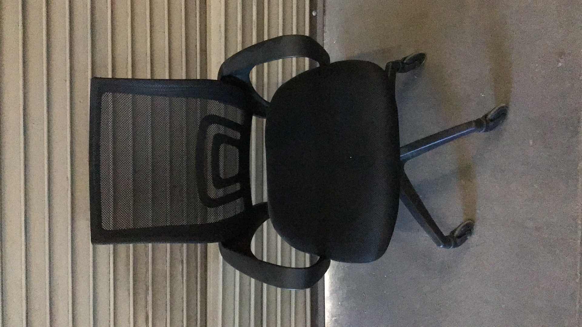 Photo 1 of MESH LUMBAR SUPPORT BLACK ROLLING OFFICE CHAIR 23” X 22” H38"