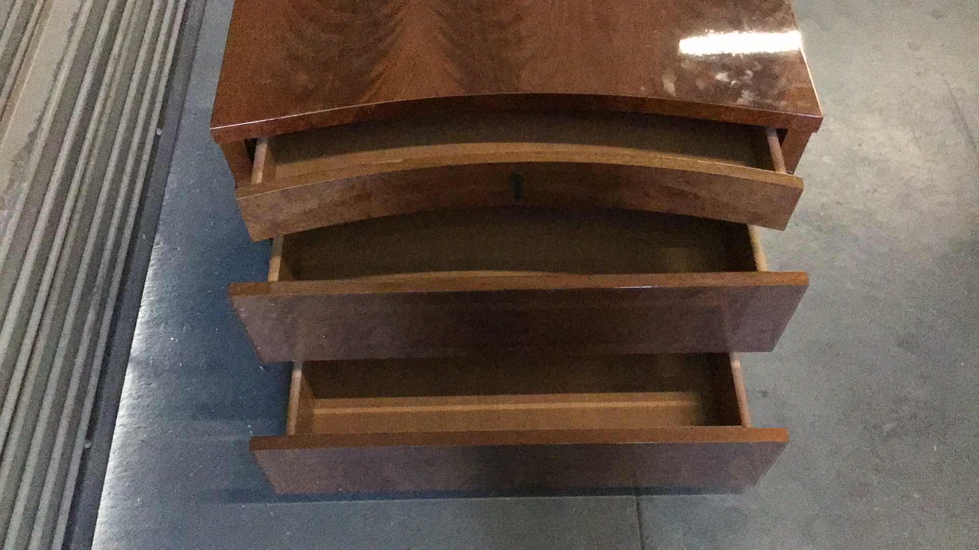 Photo 1 of 3 DRAWER WOODEN NIGHT-STAND/END TABLE 32” X 20” H24"