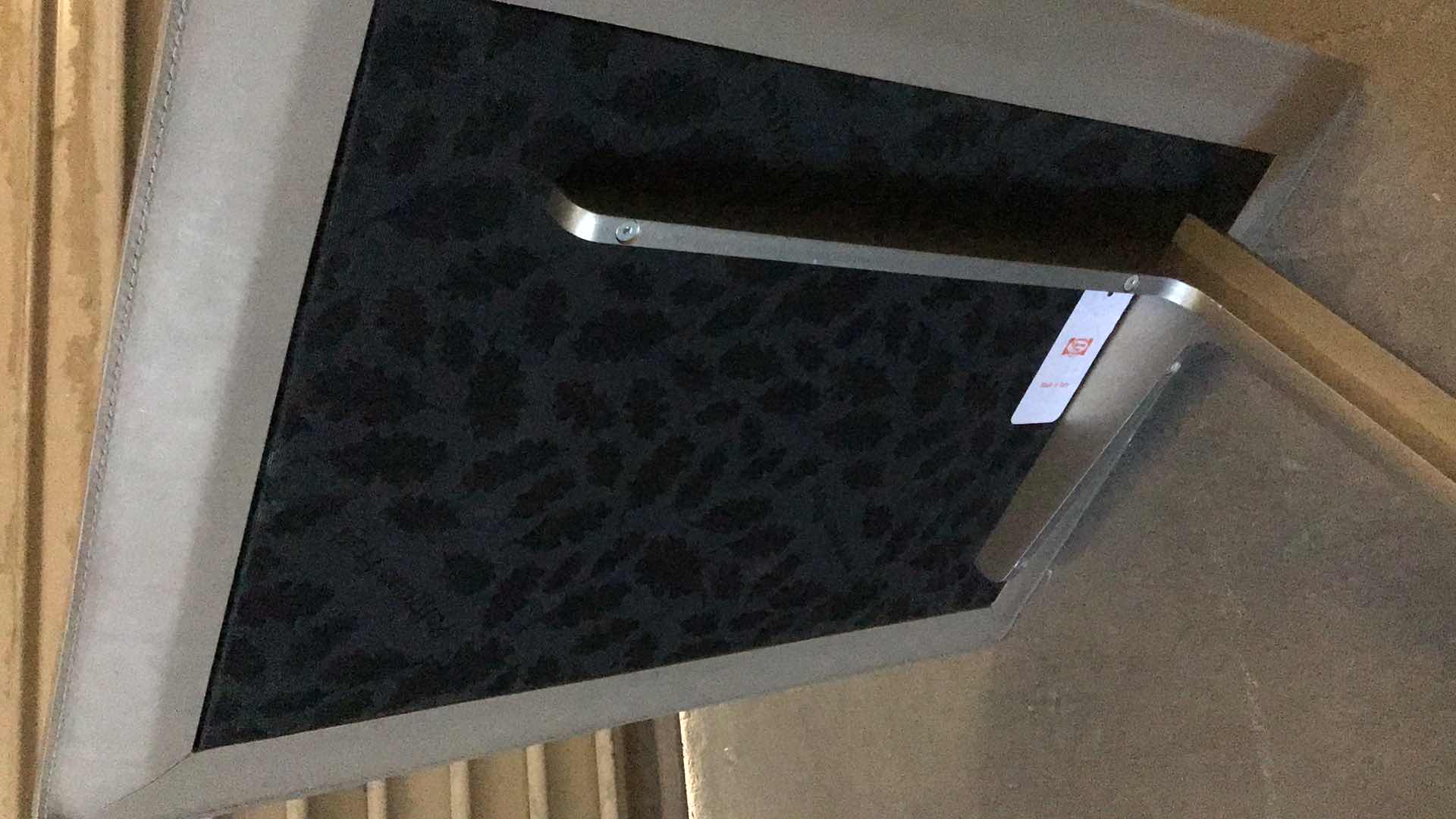 Photo 1 of POLTRONA FRAU CUSTOM LEATHER TOP SIDE TABLE 22” X 16” H26"