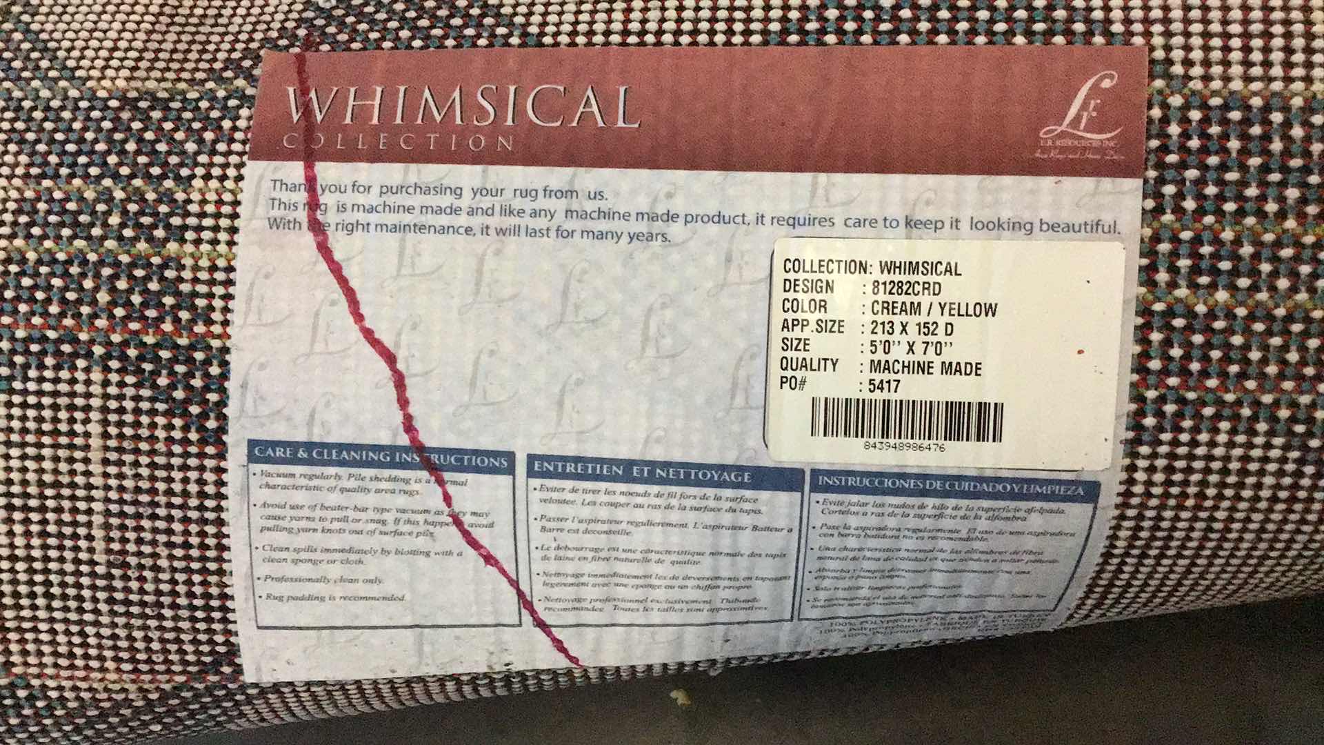 Photo 1 of LR RESOURCES WHIMSICAL COLLECTION RUG CREAM AND ORANGE 81282CRD 84” X 60”