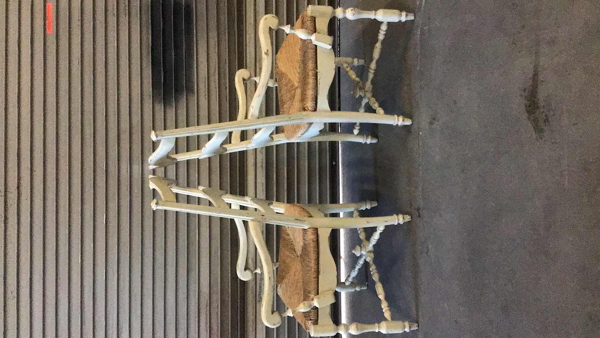 Photo 1 of RUSTIC STYLE WOOD AND WICKER ARMCHAIRS (2)