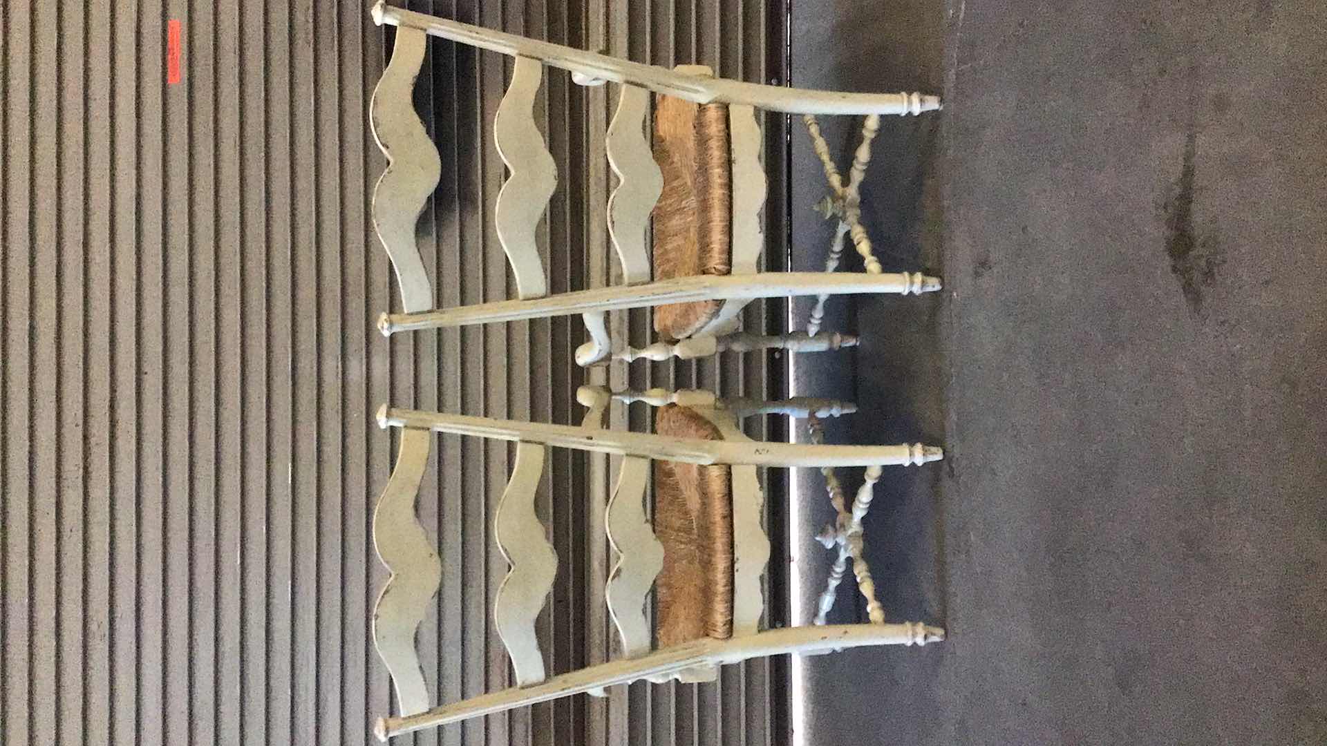 Photo 1 of RUSTIC STYLE WOOD AND WICKER ARMCHAIRS (2)