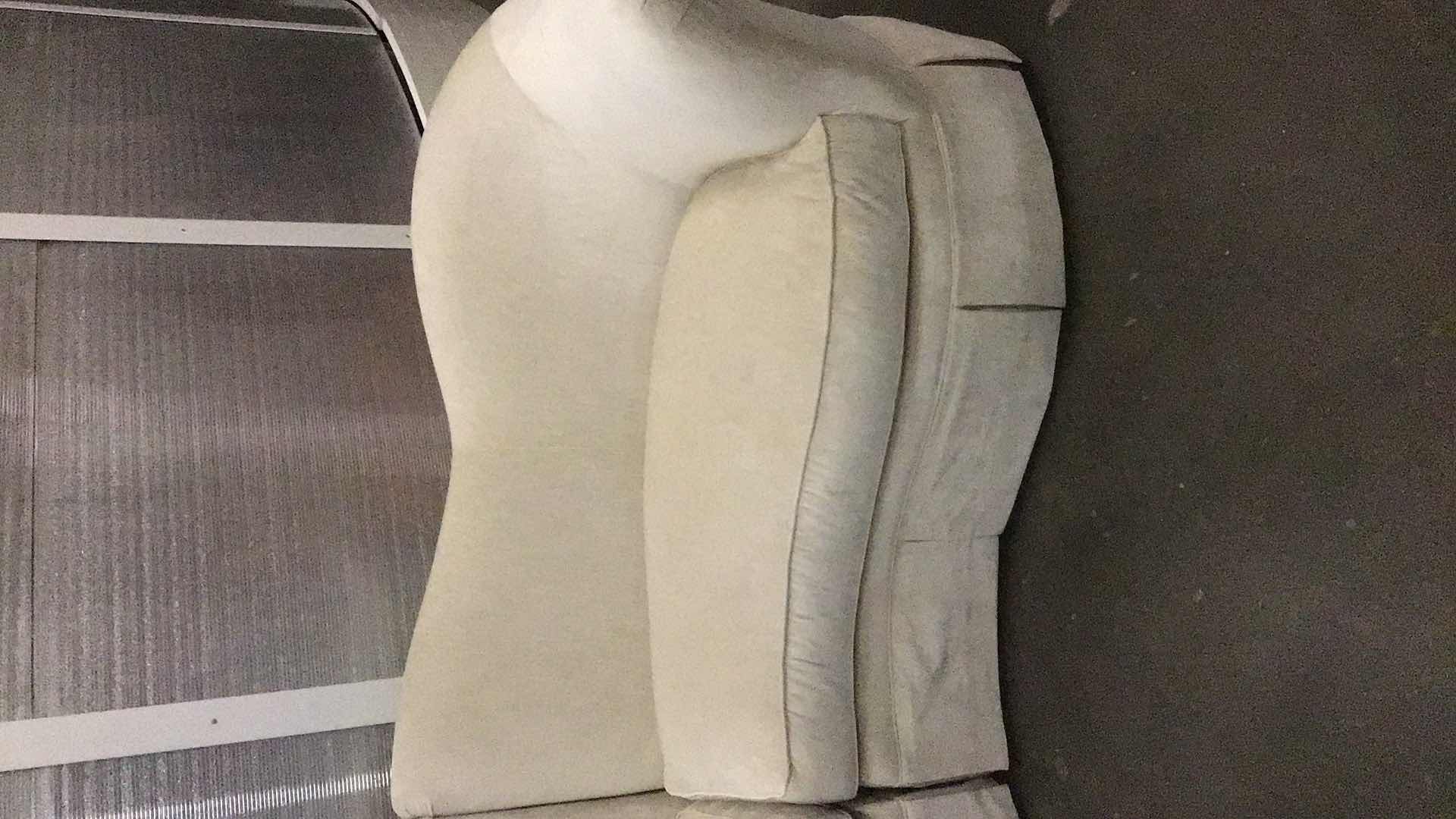 Photo 1 of PLUSH BEIGE MICROFIBER 4-SEAT SOFA 120” X 55” H41”