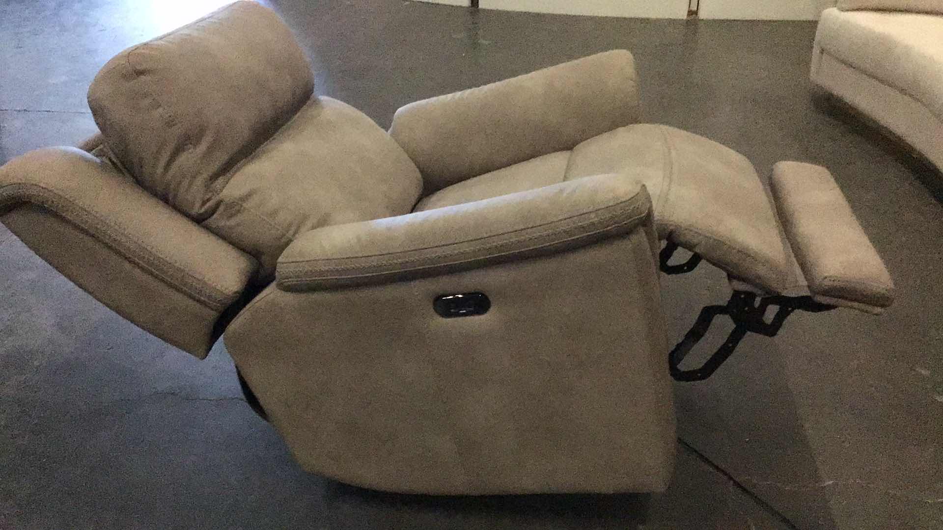 Photo 1 of ASHLEY FURNITURE NEXT GEN DURAPELLA ADJUSTABLE HEAD SAND DUAL POWER RECLINER CHAIR 41” X 42” H43”