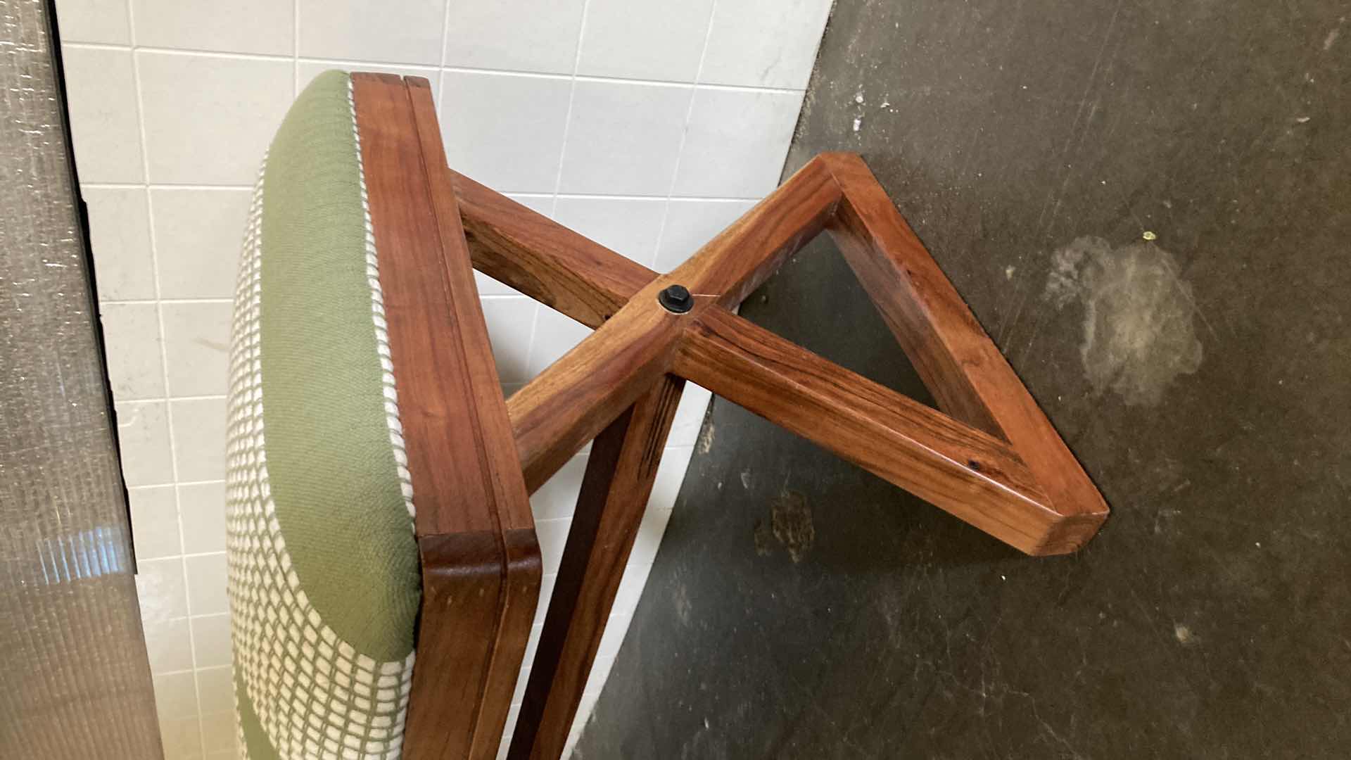 Photo 1 of RUSTIC STYLE GREEN WHITE STRIPPED WOOD BASE CUSTOM MADE BENCH 48” X 16” H18”