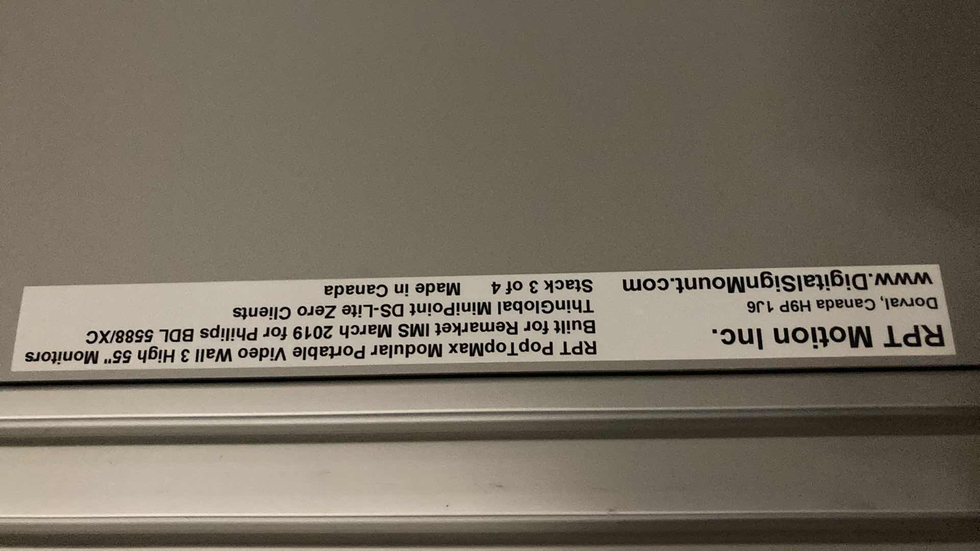 Photo 9 of PHILIPS 55” MONITOR MODEL BDL5588XC & RPT MOTION POP TOP MAX MODULAR PORTABLE VIDEO WALL MONITOR MOUNT